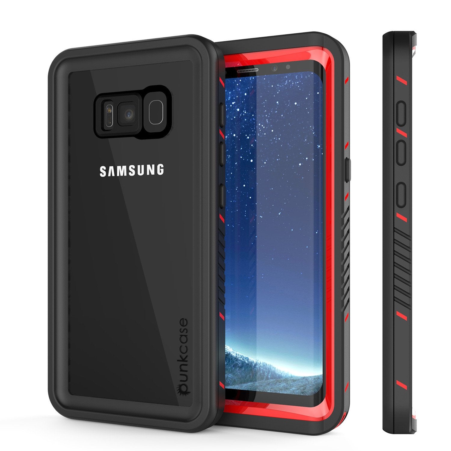 Galaxy S8 PLUS Waterproof Case, Punkcase [Extreme Series] Slim Fit, Armor Cover W/ Built In Screen Protector for Samsung Galaxy S8+ [Red]