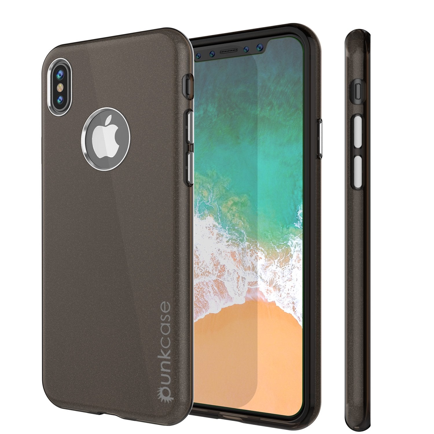 iPhone X Case, Punkcase Galactic 2.0 Series Ultra Slim w/ Tempered Glass Screen Protector | [Black/Grey]