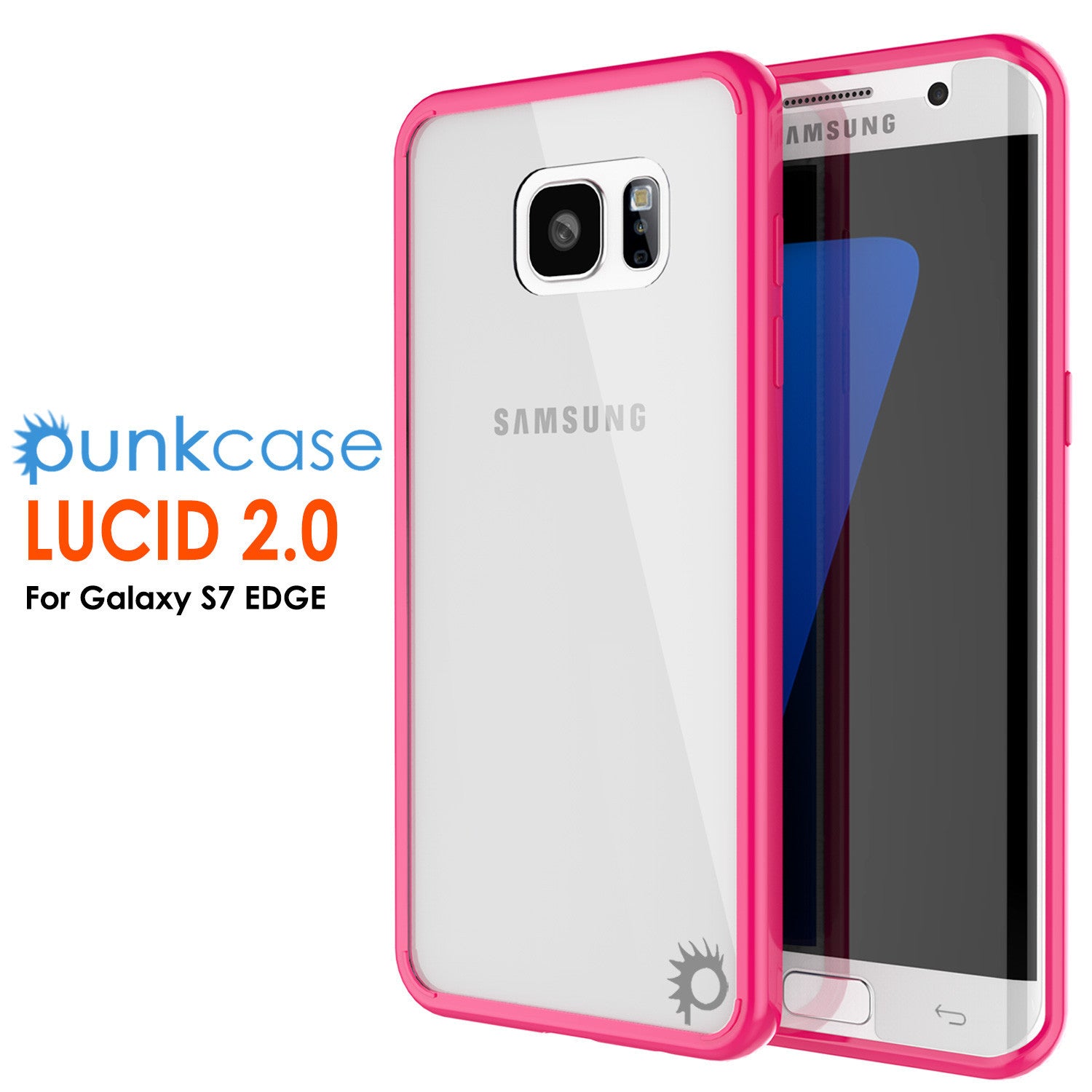 PUNKCASE - Lucid 2.0 Series Slick Frame Case for Samsung S7 Edge | Pink