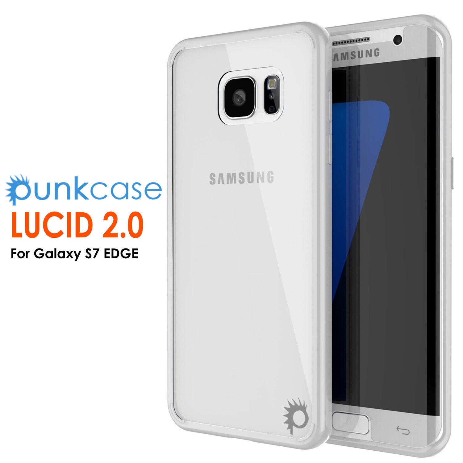 PUNKCASE - Lucid 2.0 Series Slick Frame Case for Samsung S7 Edge | White