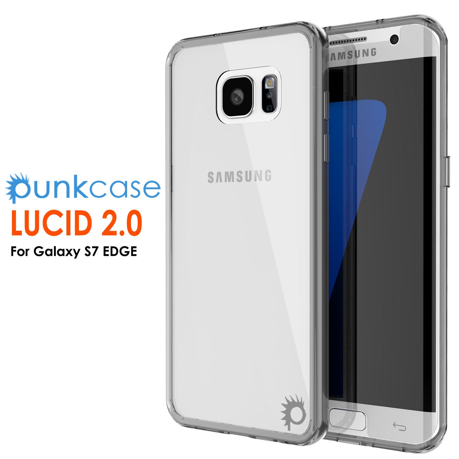 PUNKCASE - Lucid 2.0 Series Slick Frame Case for Samsung S7 Edge | Crystal Black