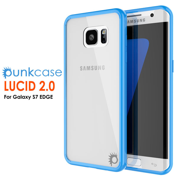 PUNKCASE - Lucid 2.0 Series Slick Frame Case for Samsung S7 Edge | Light Blue