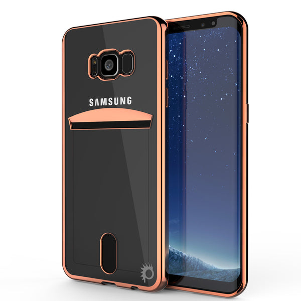 Galaxy S8 Plus Case, PUNKCASE® LUCID Rose Gold Series | Card Slot | SHIELD Screen Protector