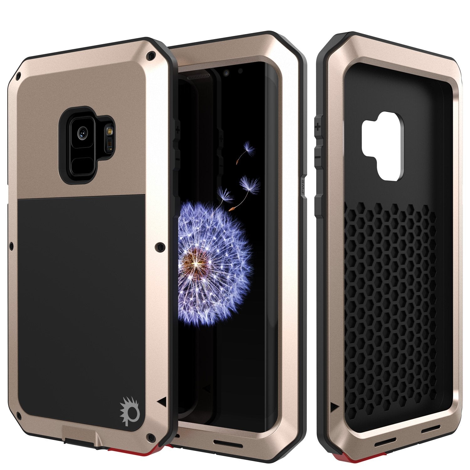 Galaxy S9 Metal Case, Heavy Duty Military Grade Rugged Armor Cover [shock proof] Hybrid Full Body Hard Aluminum & TPU Design [non slip] W/ Prime Drop Protection for Samsung Galaxy S9 [Gold]