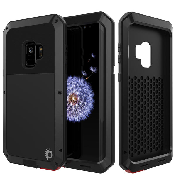 Galaxy S9 Metal Case, Heavy Duty Military Grade Rugged Armor Cover [shock proof] Hybrid Full Body Hard Aluminum & TPU Design [non slip] W/ Prime Drop Protection for Samsung Galaxy S9 [Black]
