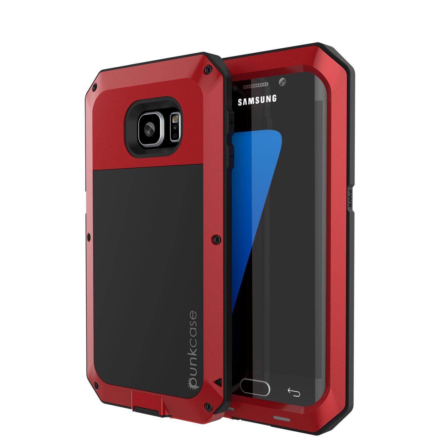 PUNKCASE - Metallic Series Shockproof Armor Case for Samsung S7 Edge | Red