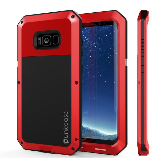 Galaxy S8+ Plus Case, PUNKcase Metallic Red Shockproof Slim Metal Armor Case