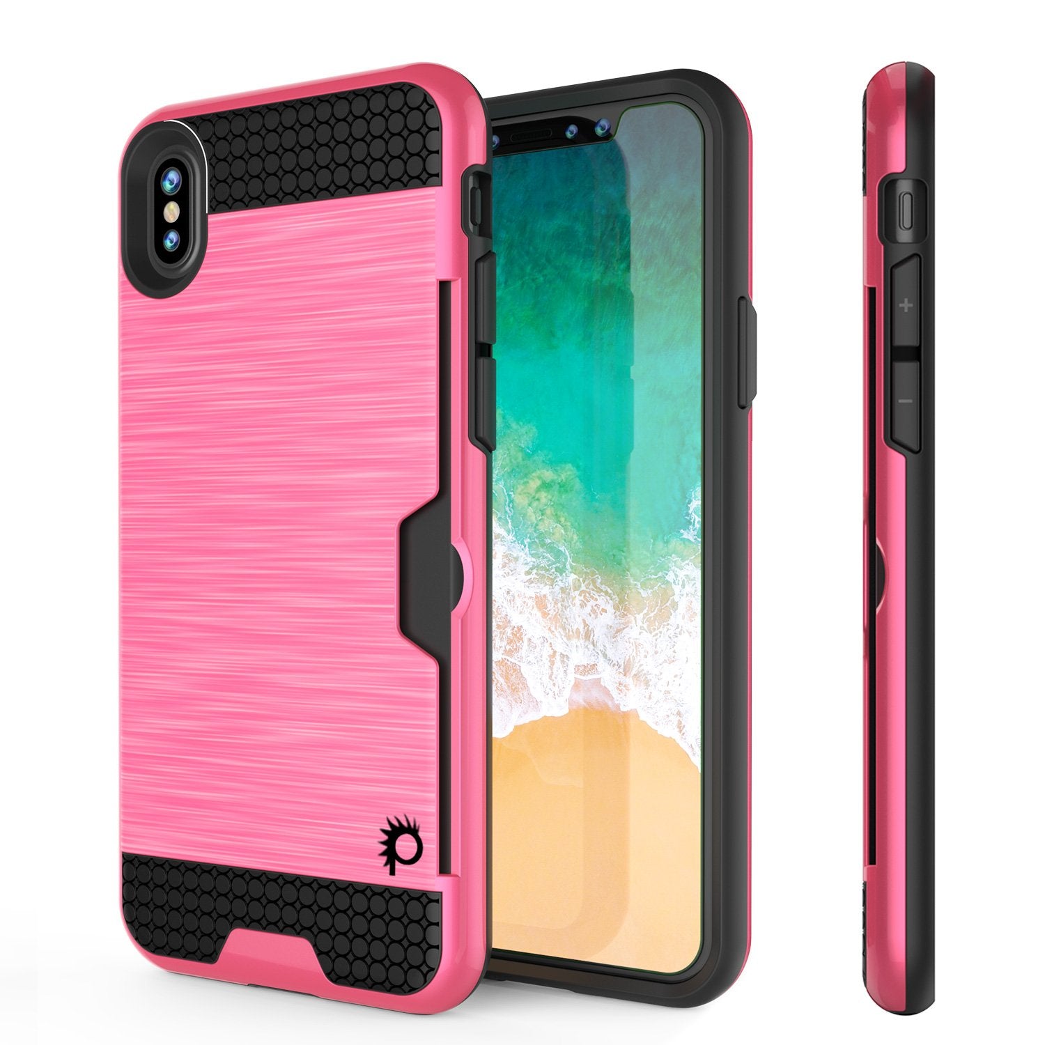 iPhone X Case, PUNKcase [SLOT Series] Slim Fit Dual-Layer Armor Cover [Pink]