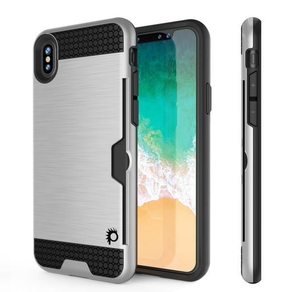 iPhone X Case, PUNKcase [SLOT Series] Slim Fit Dual-Layer Armor Cover [White]