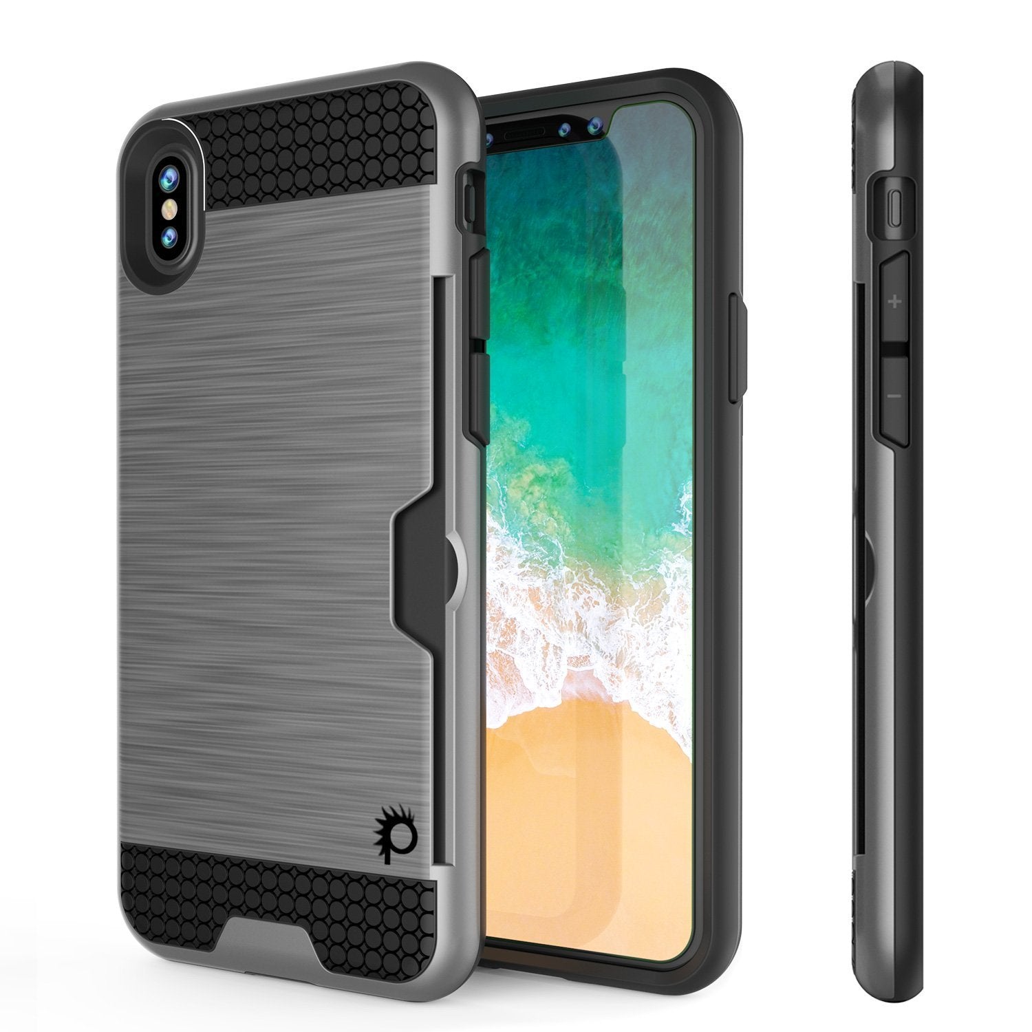 iPhone XR Case, PUNKcase [SLOT Series] Slim Fit Dual-Layer Armor Cover [Silver]