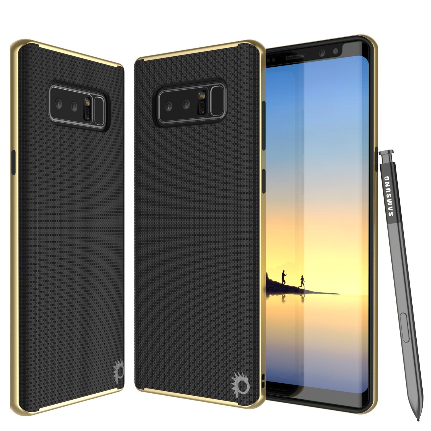 Galaxy Note 8 Case, PunkCase Stealth Gold Series Hybrid 3-Piece Shockproof Dual Layer Cover