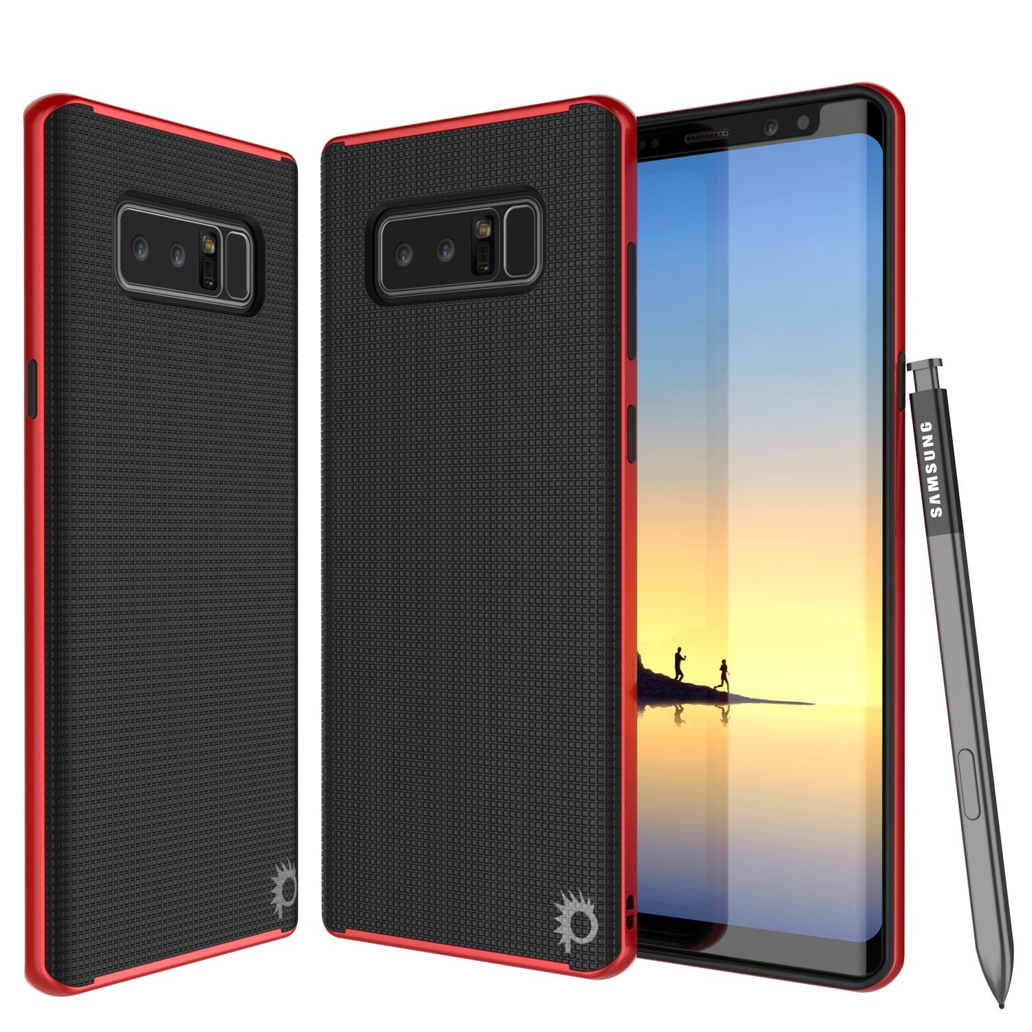 Galaxy Note 8 Case, PunkCase Stealth Red Series Hybrid 3-Piece Shockproof Dual Layer Cover