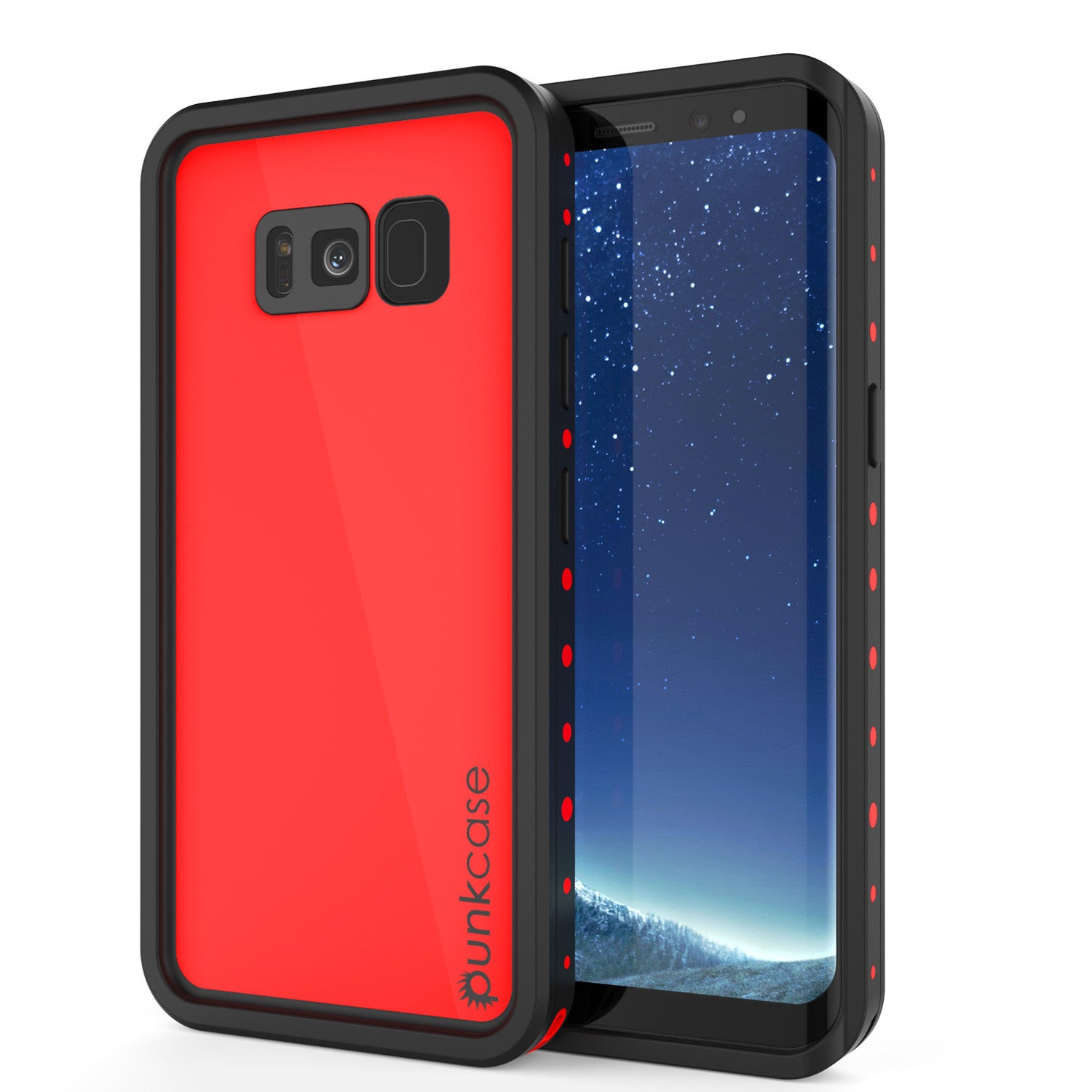 Galaxy S8 Waterproof Case PunkCase StudStar Red