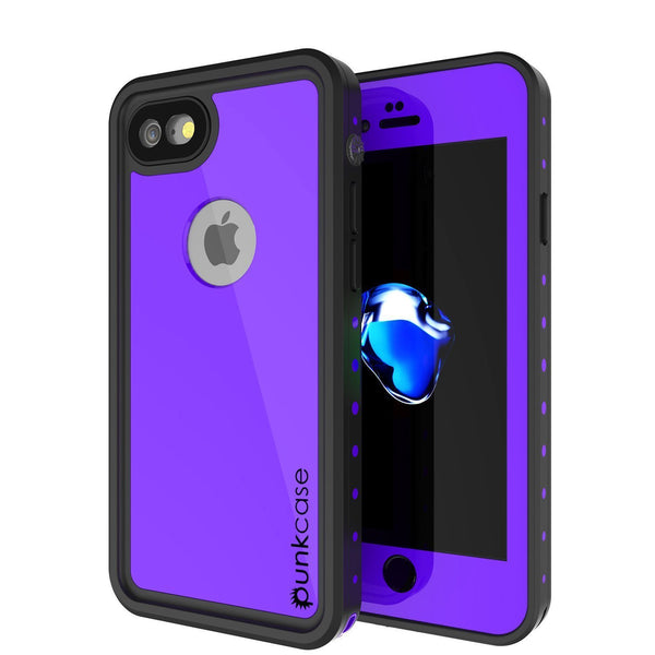 iPhone 8 Waterproof Case, Punkcase [Purple] [StudStar Series] [Slim Fit][IP68 Certified]  [Dirtproof] [Snowproof]
