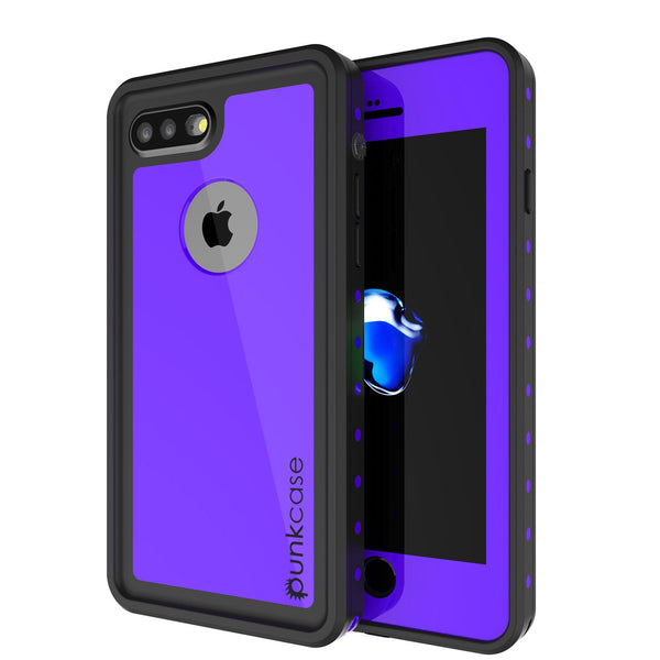 iPhone 7+ Plus Waterproof IP68 Case, Punkcase [Puple] [StudStar Series] [Slim Fit] [Dirtproof]
