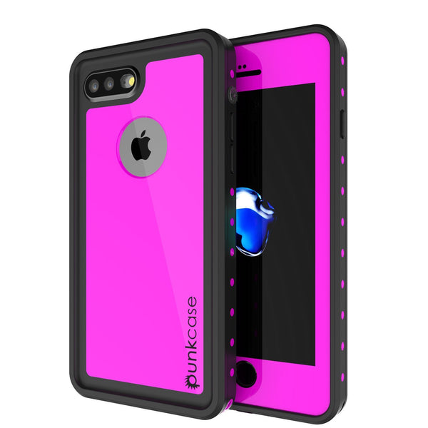 iPhone 8+ Plus Waterproof Case, Punkcase [StudStar] [Pink] [Slim Fit] [IP68 Certified] [Shockproof] [Dirtproof] [Snowproof] Armor Cover