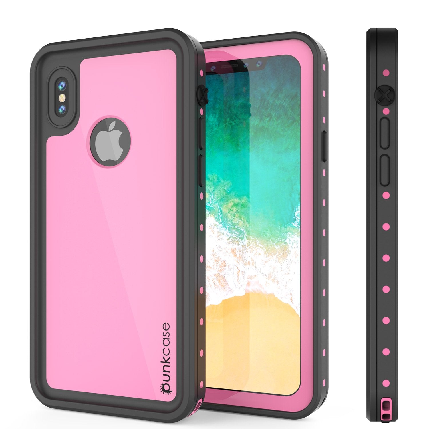 iPhone X Waterproof IP68 Case, Punkcase [Pink] [StudStar Series] [Slim Fit] [Dirtproof]