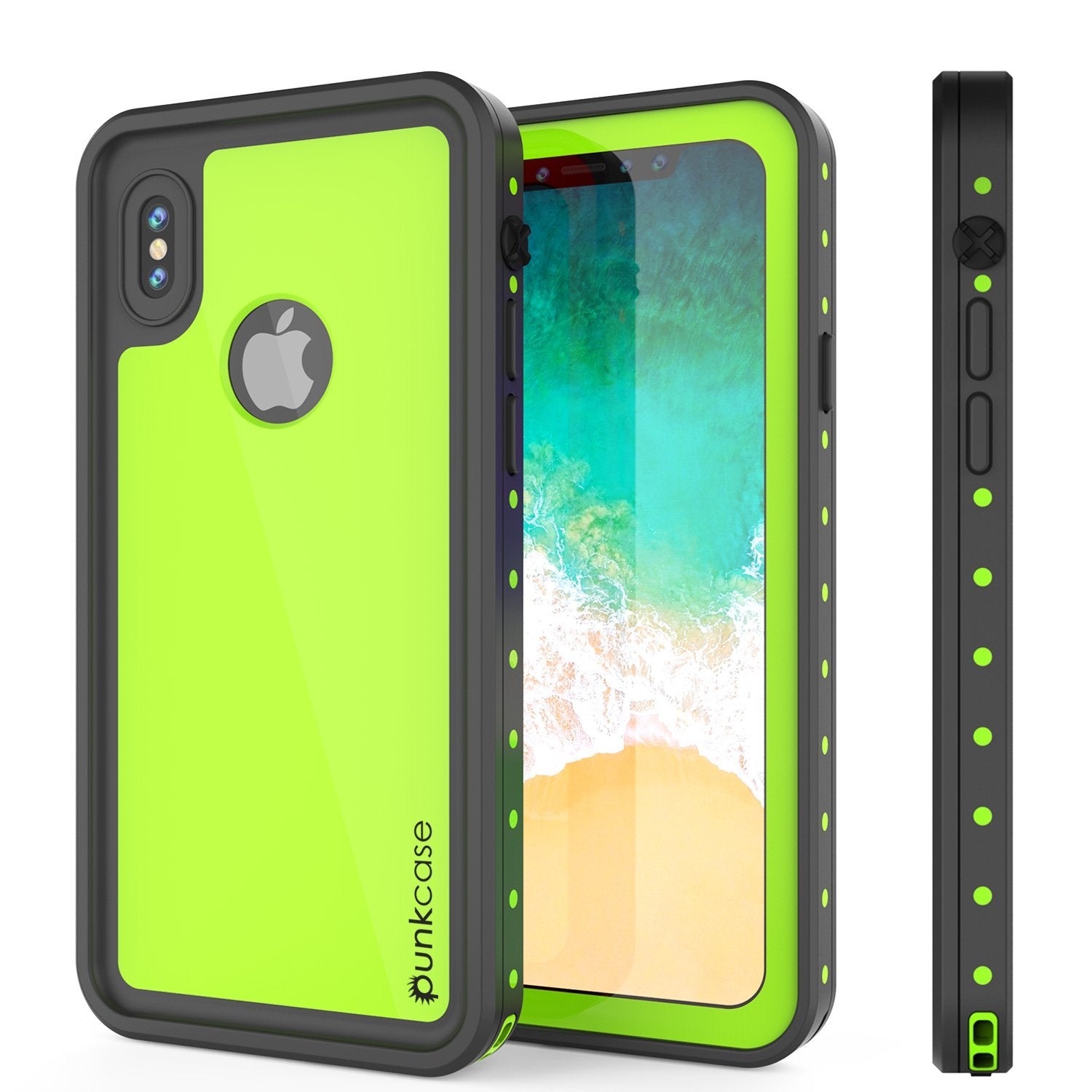 iPhone XS Max Waterproof IP68 Case, Punkcase [Light green] [StudStar Series] [Slim Fit] [Dirtproof]