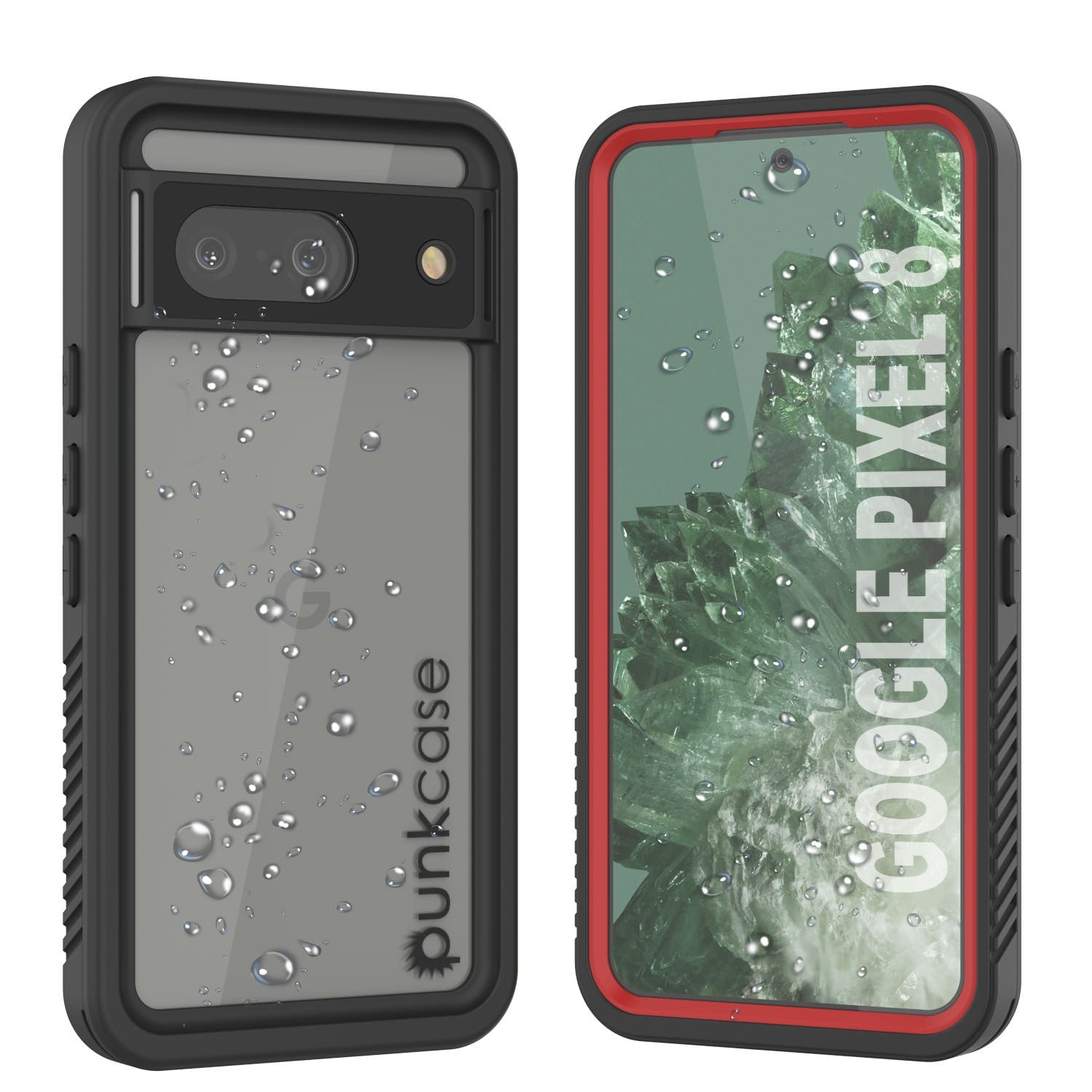 Google Pixel 8  Waterproof Case, Punkcase [Extreme Series] Armor Cover W/ Built In Screen Protector [Red]