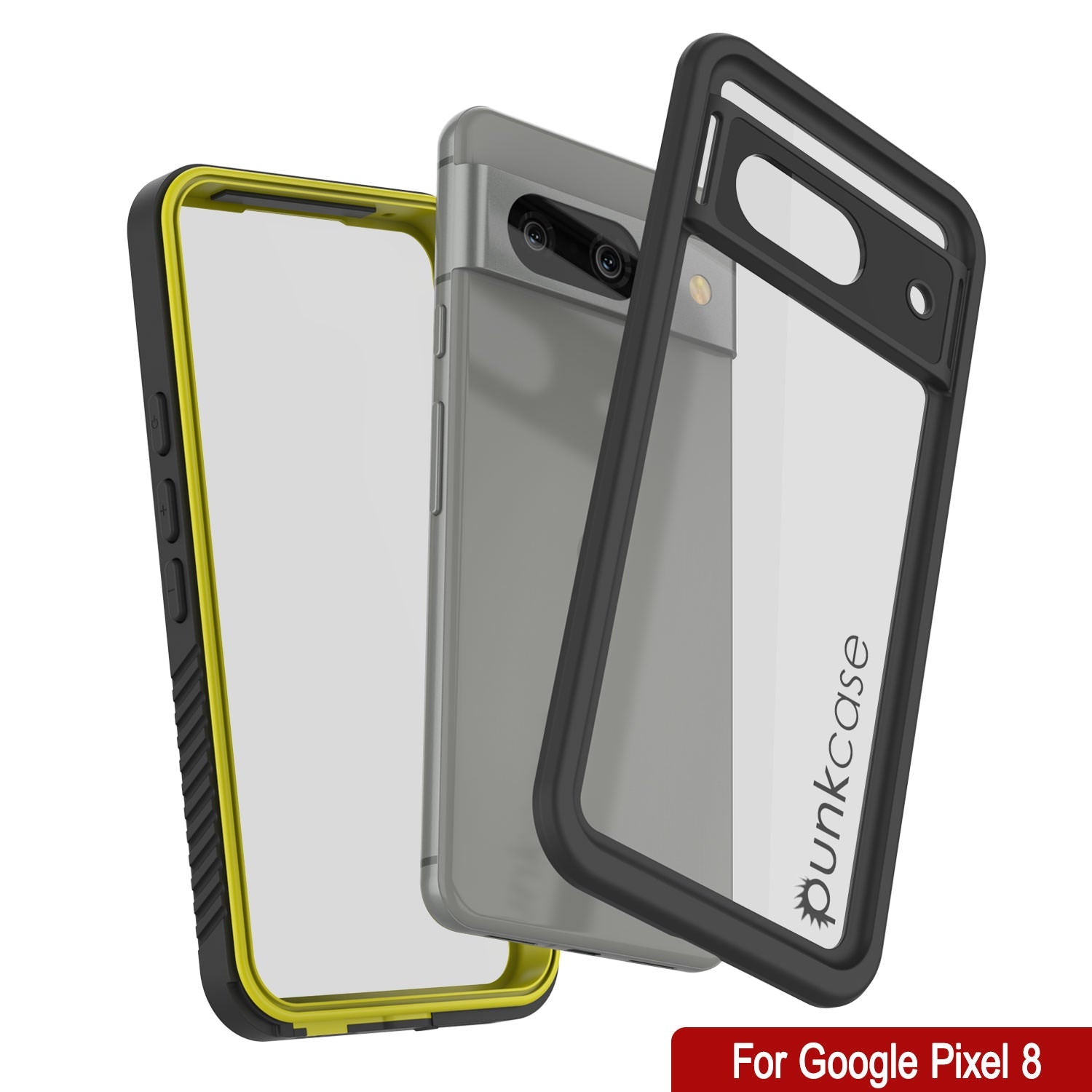 Google Pixel 8  Waterproof Case, Punkcase [Extreme Series] Armor Cover W/ Built In Screen Protector [Yellow]