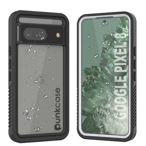 Google Pixel 8 Waterproof Case, Punkcase [Extreme Series] Armor Cover W/ Built In Screen Protector [White]