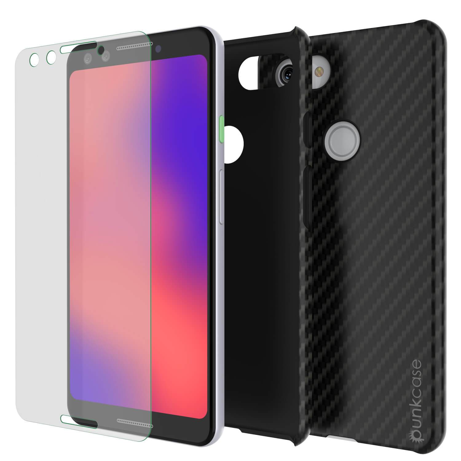 Google pixel 3 CarbonShield Heavy Duty & Ultra Thin 2  Leather Cover