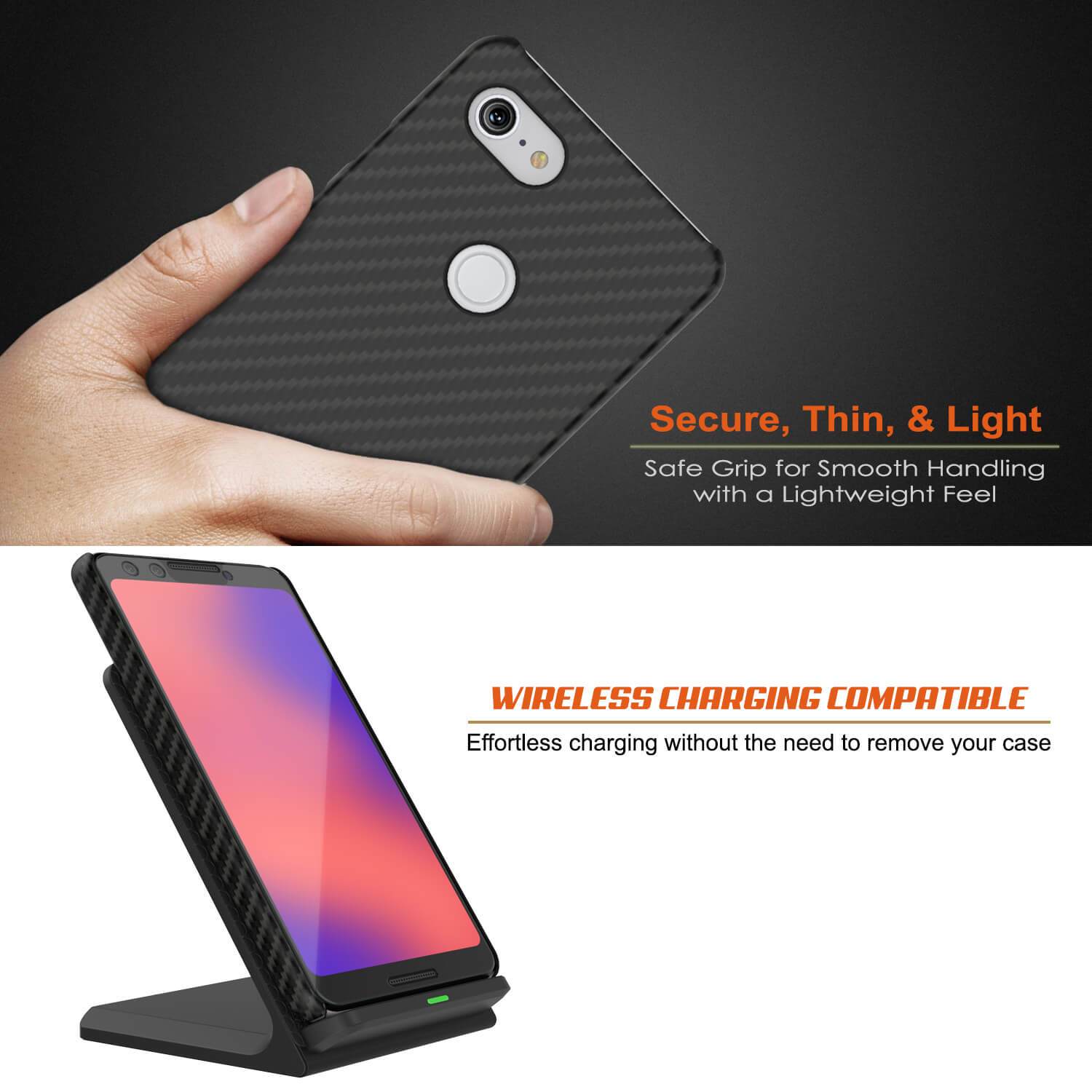 Punkcase iPhone 12 Pro Case [carbonshield Series] Ultra Thin 2 Piece Dual Layer PU Leather Cover [Non Slip] W/PunkShield Screen Protector for Apple