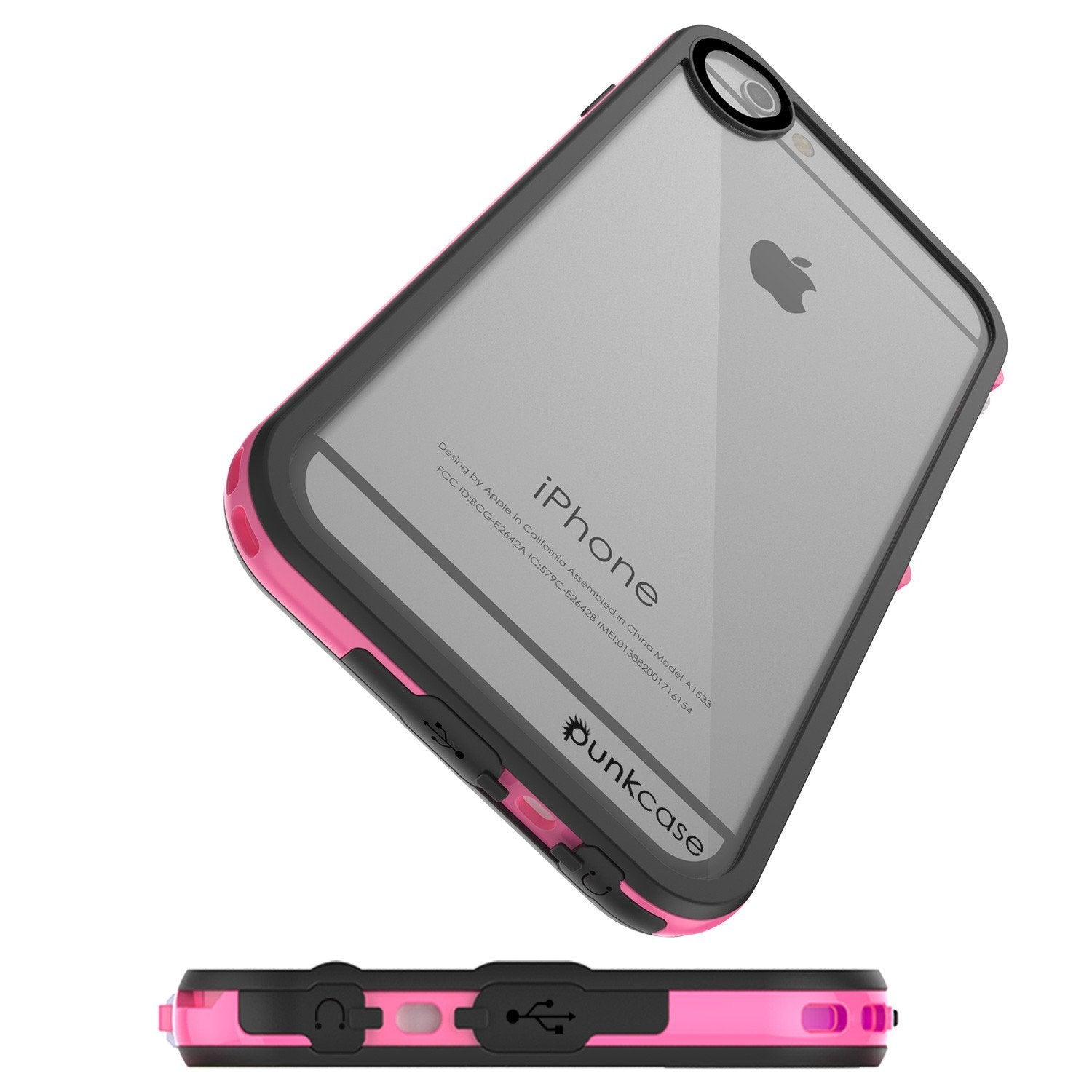 Apple iPhone 8 Waterproof Case, PUNKcase CRYSTAL 2.0 Pink W/ Attached Screen Protector  | Warranty