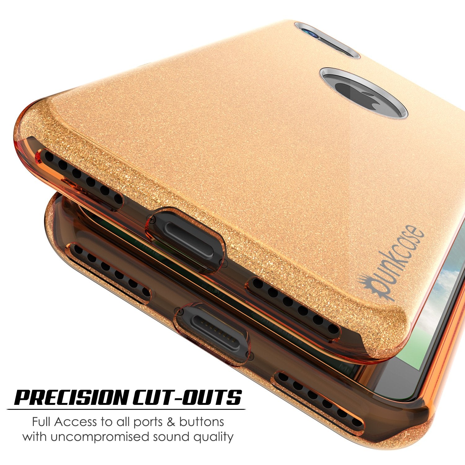 iPhone 8 Case, Punkcase Galactic 2.0 Series Ultra Slim Protective Armor TPU Cover [Gold]
