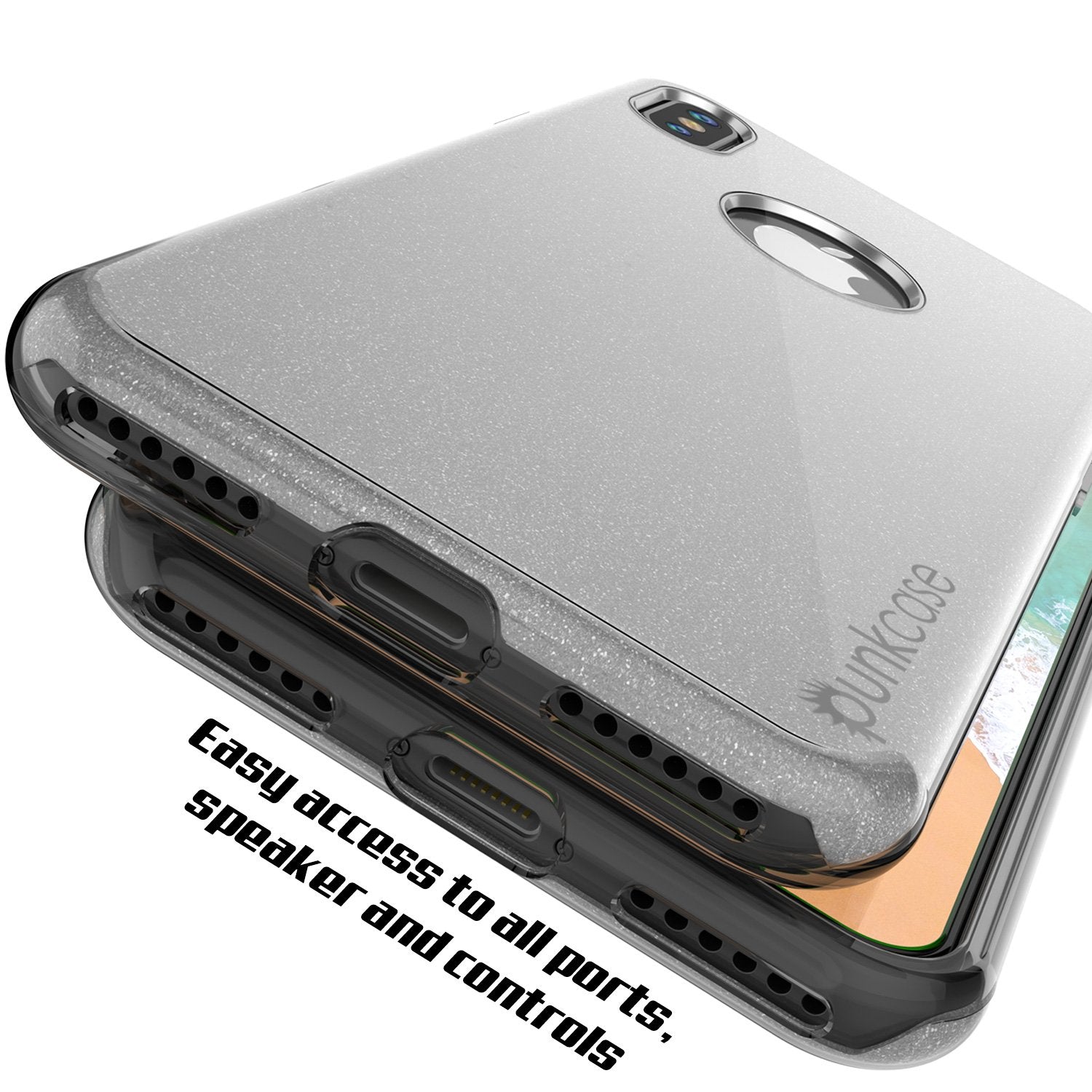 iPhone X Case, Punkcase Galactic 2.0 Series Ultra Slim w/ Tempered Glass Screen Protector | [Silver]