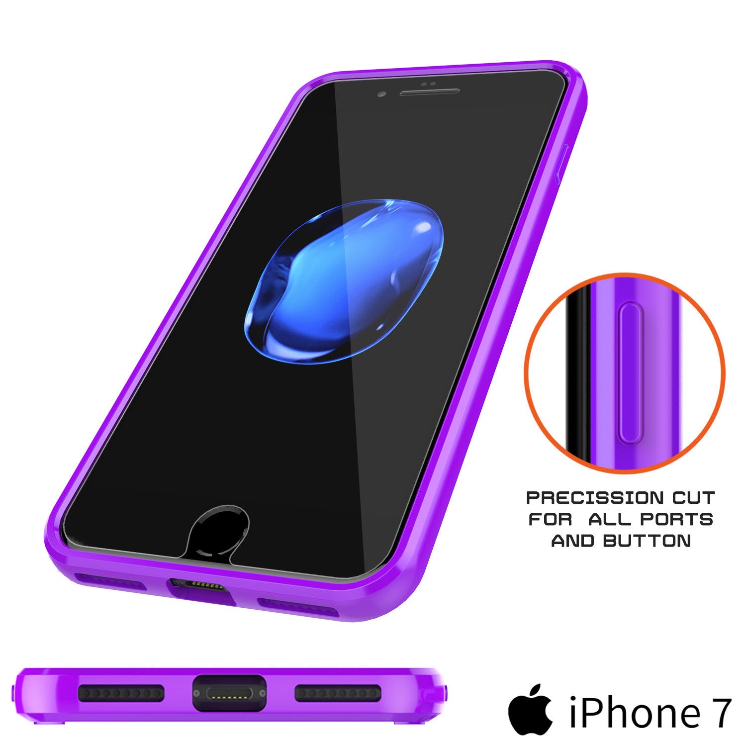 PUNKCASE - Lucid 2.0 Series Slick Frame Case for Apple IPhone 7 | Purple