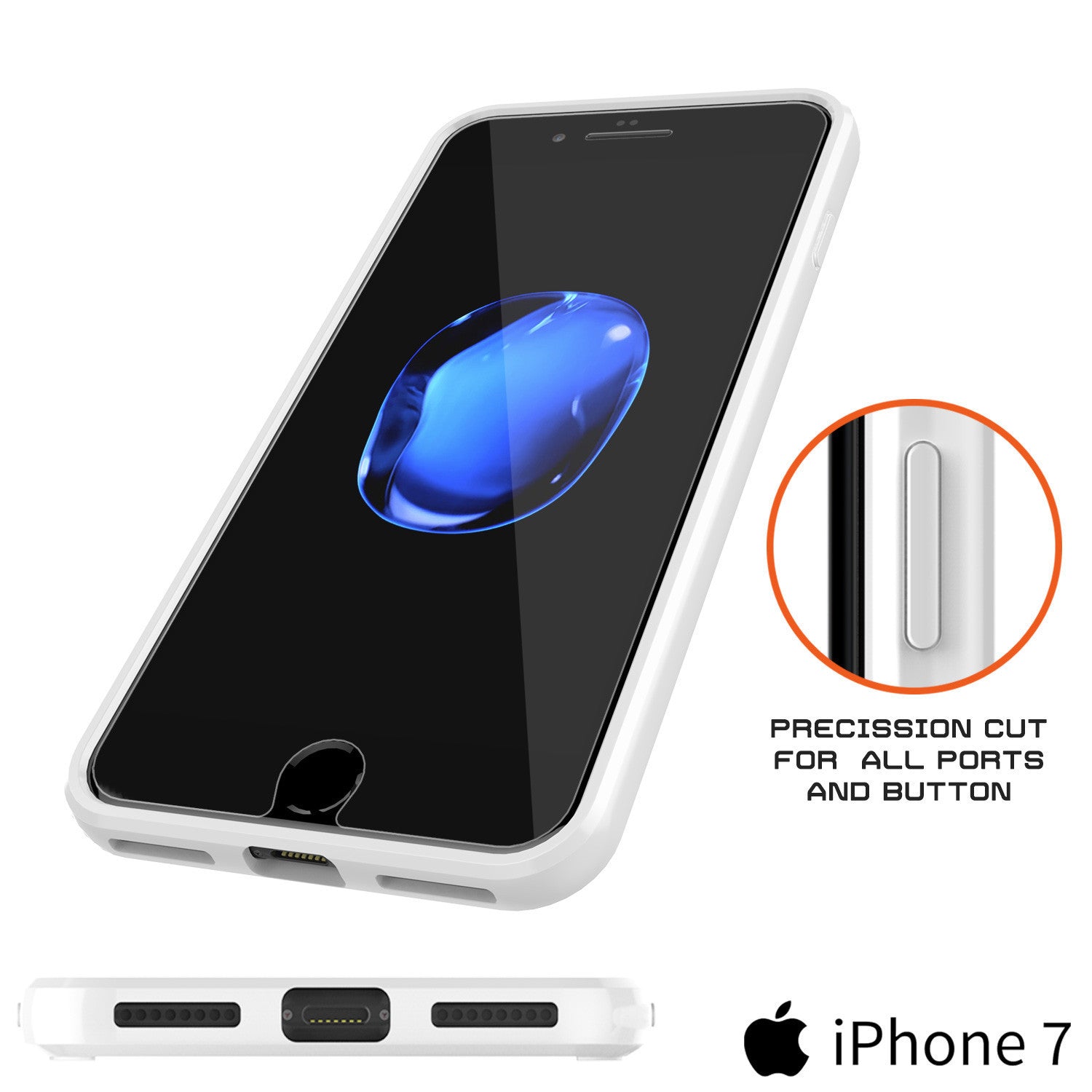 PUNKCASE - Lucid 2.0 Series Slick Frame Case for Apple IPhone 7+ Plus | White