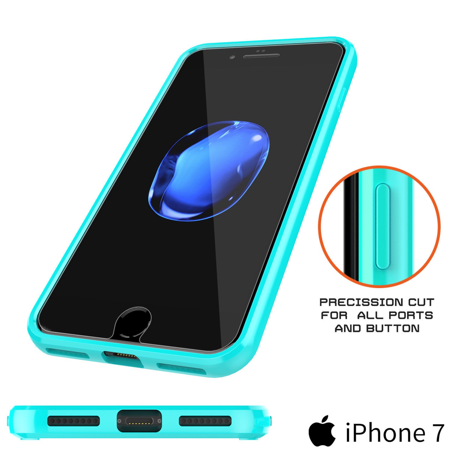 PUNKCASE - Lucid 2.0 Series Slick Frame Case for Apple IPhone 7+ Plus | Teal