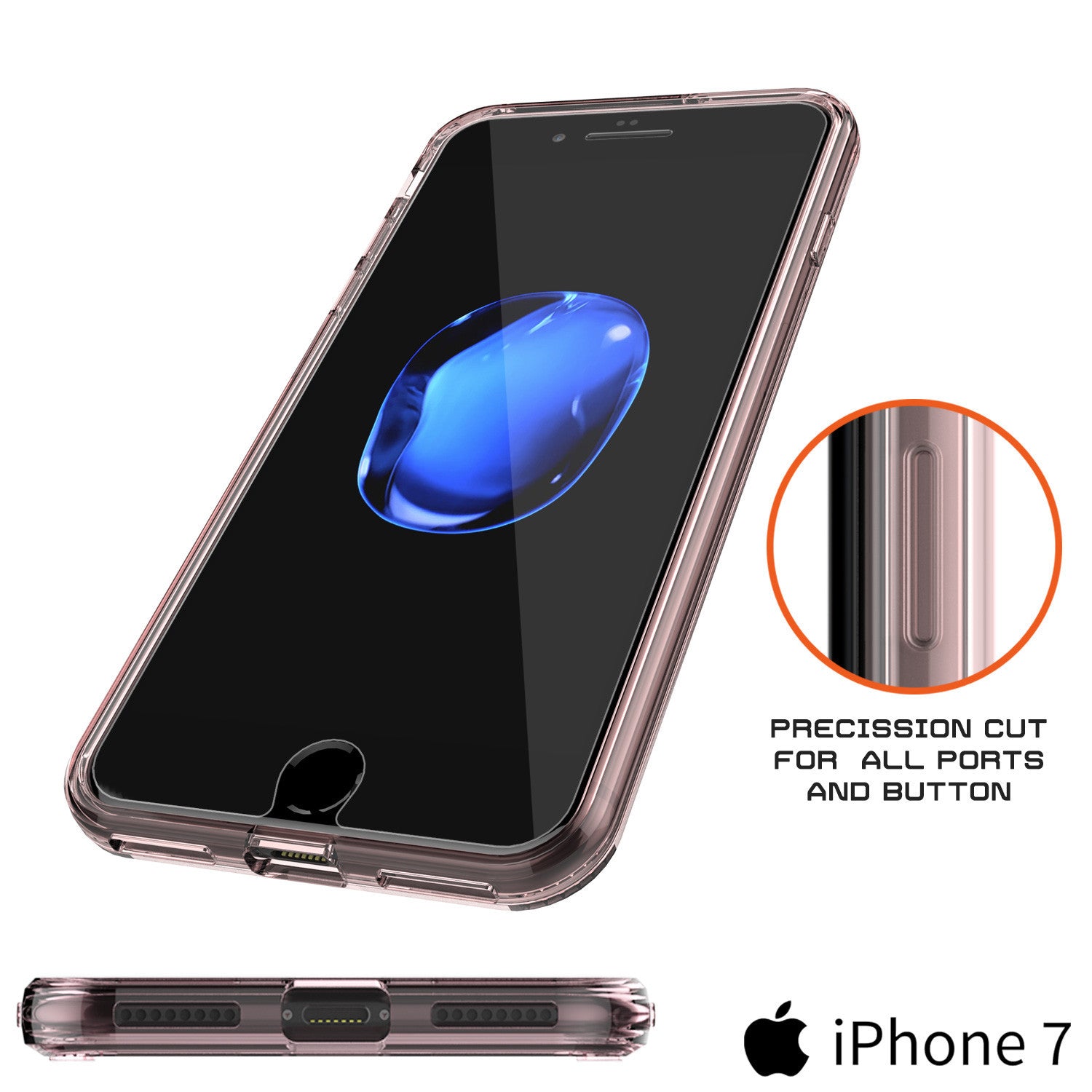 PUNKCASE - Lucid 2.0 Series Slick Frame Case for Apple IPhone 7 | Crystal Pink