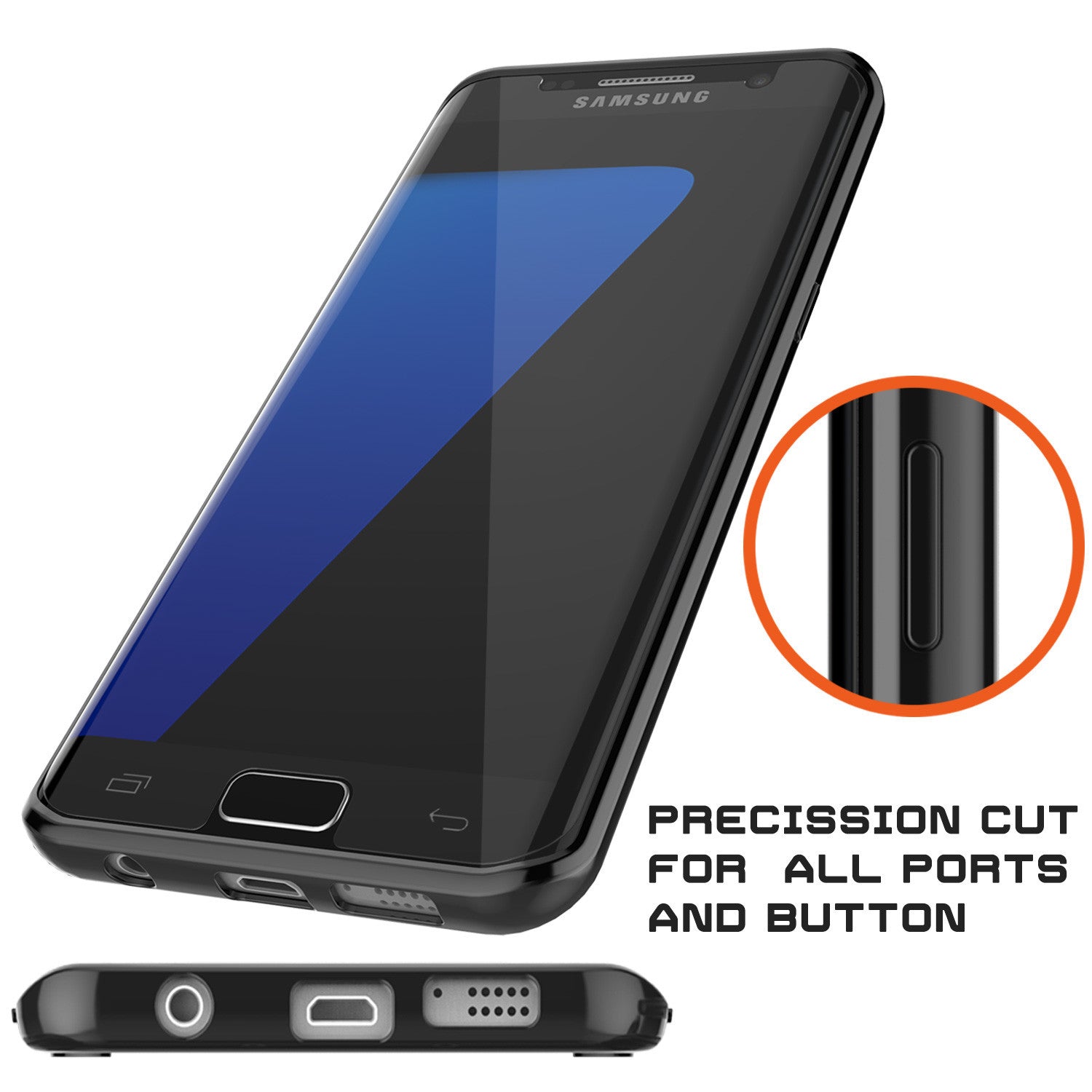 PUNKCASE - Lucid 2.0 Series Slick Frame Case for Samsung S7 Edge | Black