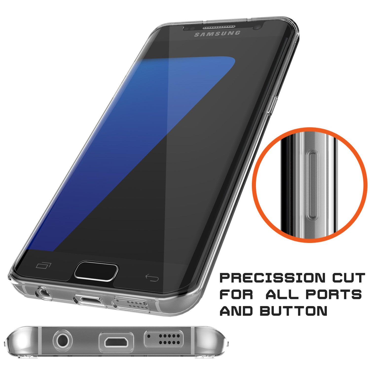 PUNKCASE - Lucid 2.0 Series Slick Frame Case for Samsung S7 Edge |Clear