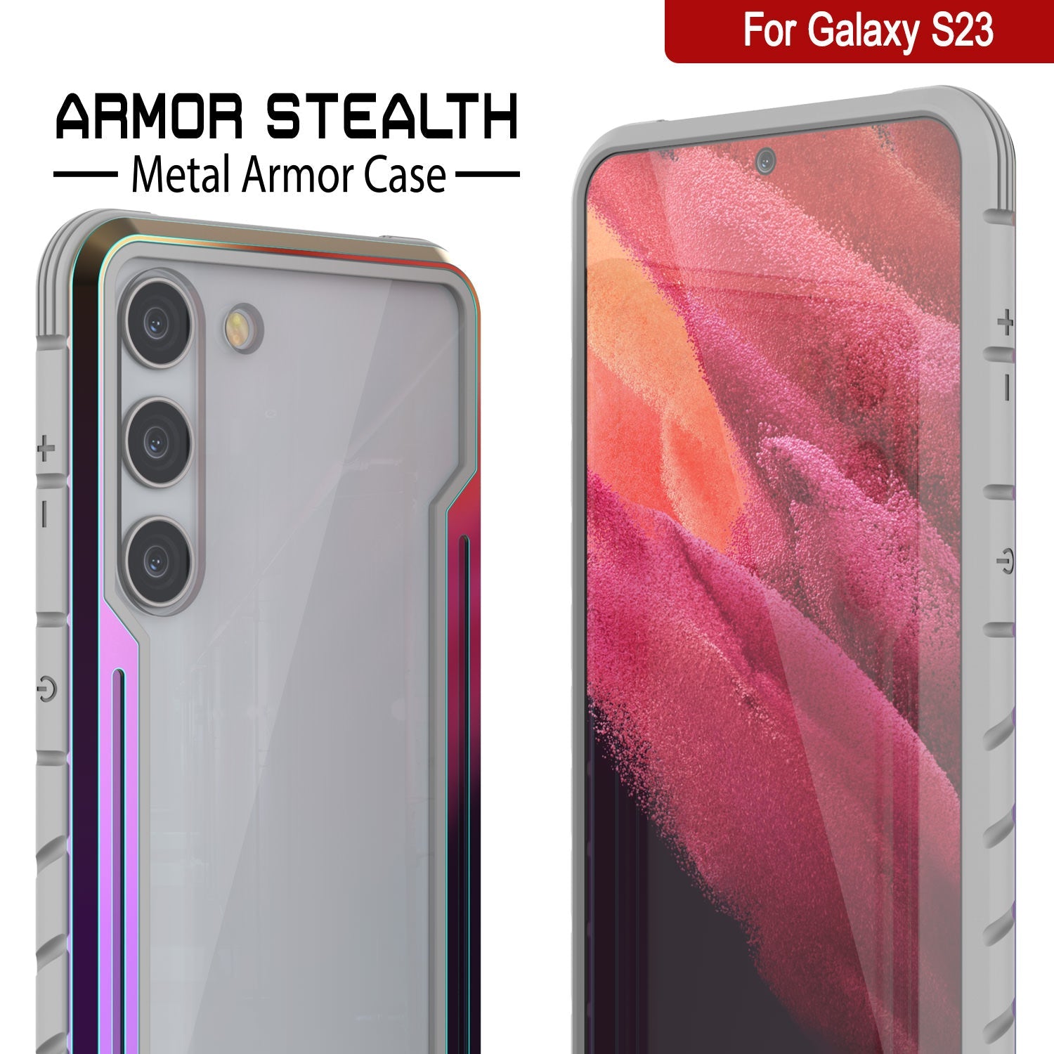 Punkcase S23 Armor Stealth Case Protective Military Grade Multilayer Cover [Rainbow]