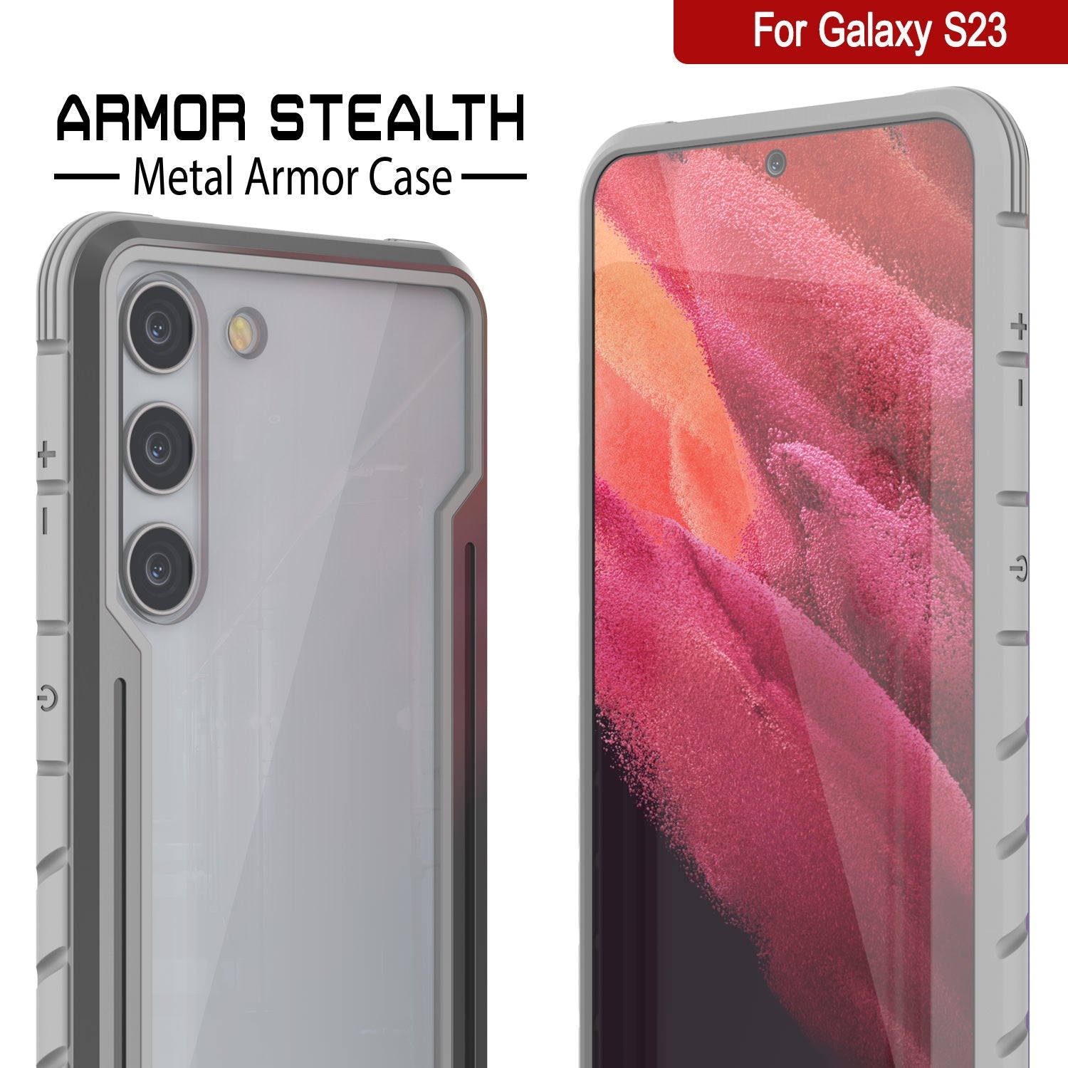 Punkcase S23 Armor Stealth Case Protective Military Grade Multilayer Cover [Grey]
