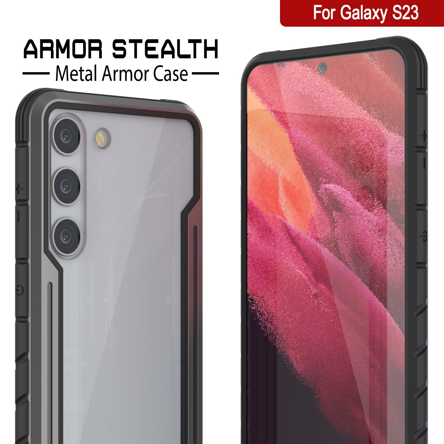 Punkcase S23 Armor Stealth Case Protective Military Grade Multilayer Cover [Grey-Black]
