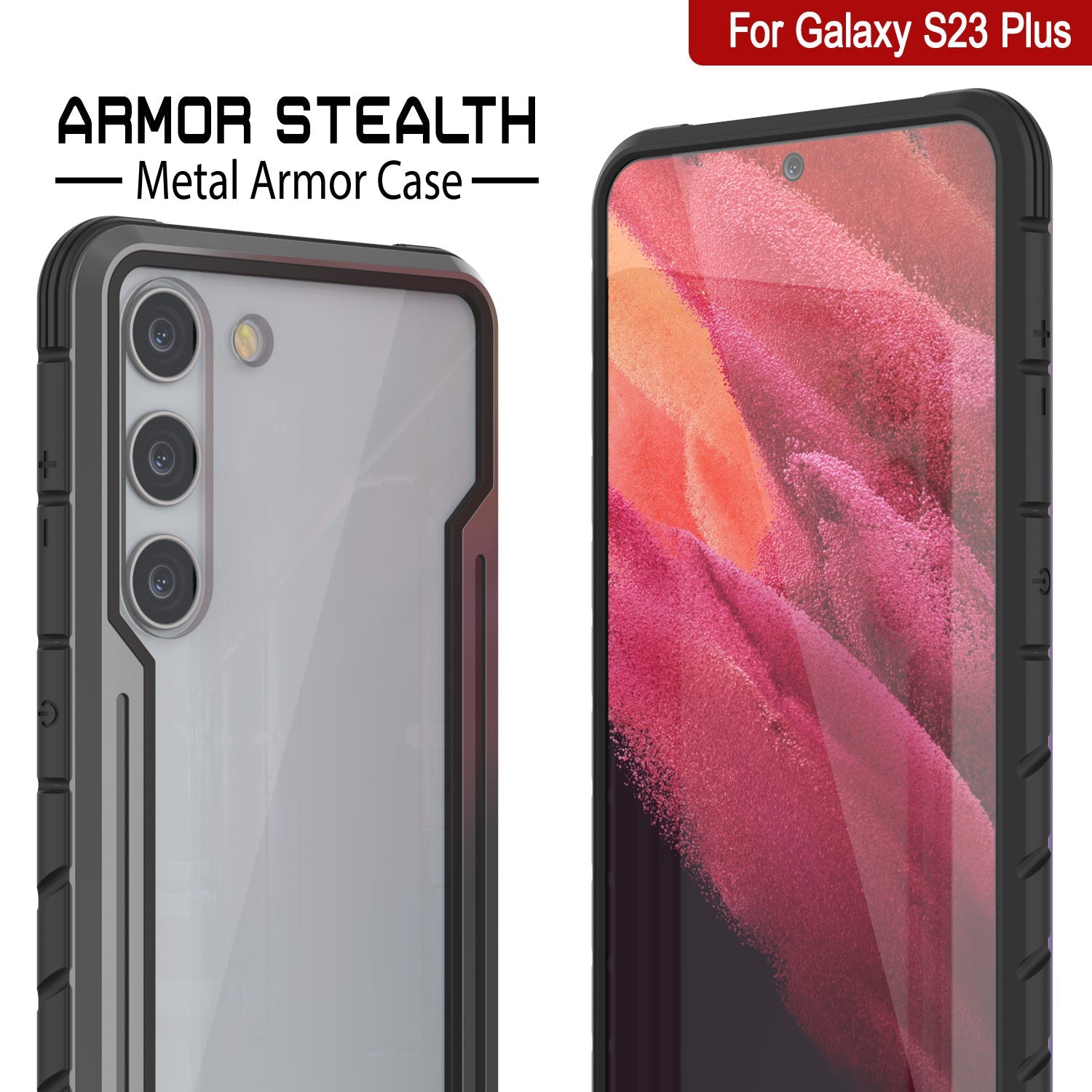 Punkcase S23+ Plus Armor Stealth Case Protective Military Grade Multilayer Cover [Grey-Black]