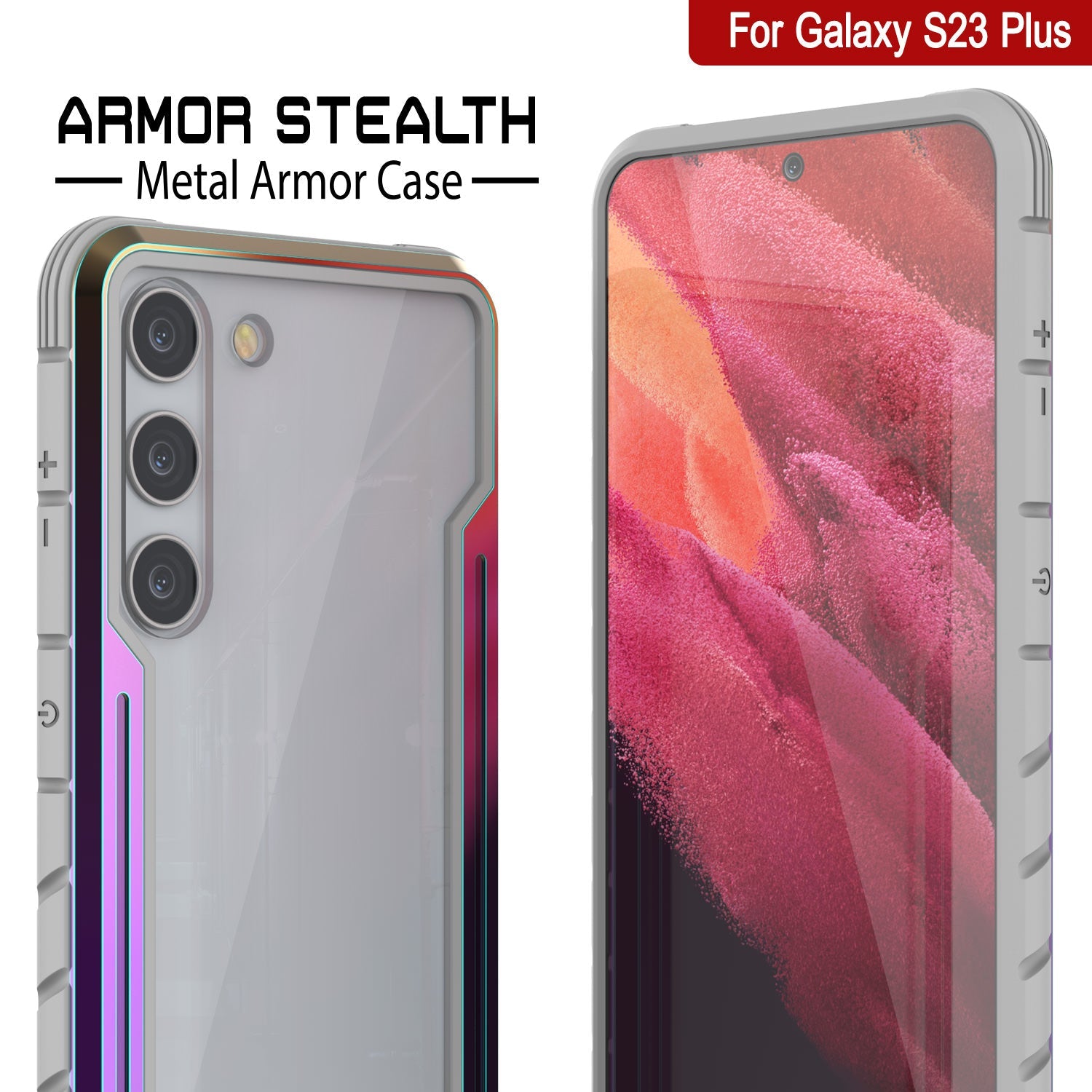 Punkcase S23+ Plus Armor Stealth Case Protective Military Grade Multilayer Cover [Rainbow]
