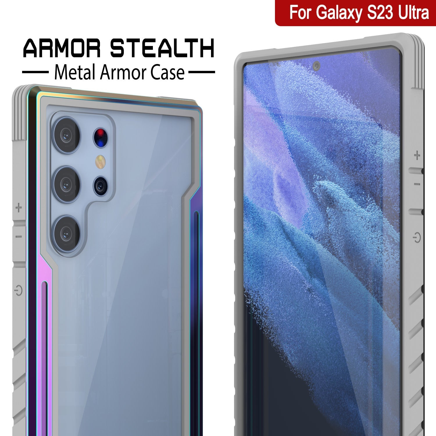 Punkcase S23 Ultra Armor Stealth Case Protective Military Grade Multilayer Cover [Rainbow]