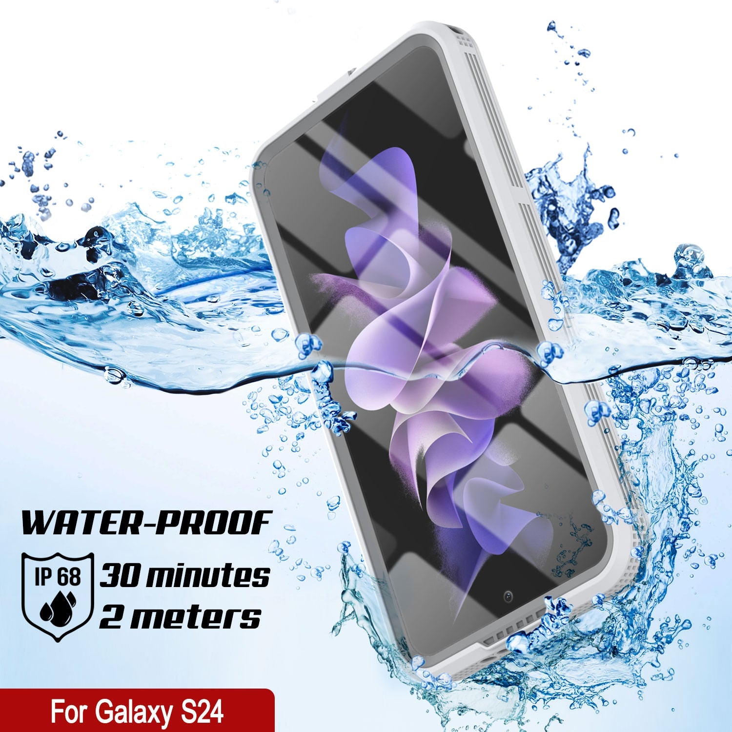 Galaxy S24 Waterproof Case [Alpine 2.0 Series] [Slim Fit] [IP68 Certified] [Shockproof] [White]