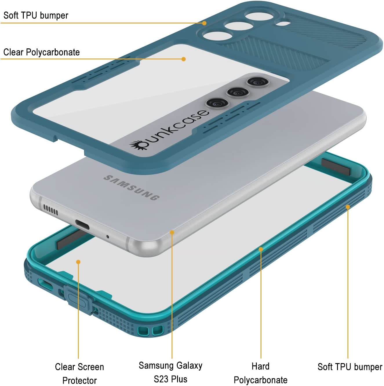 Galaxy S23+ Plus Waterproof Case [Alpine 2.0 Series] [Slim Fit] [IP68 Certified] [Shockproof] [Blue]