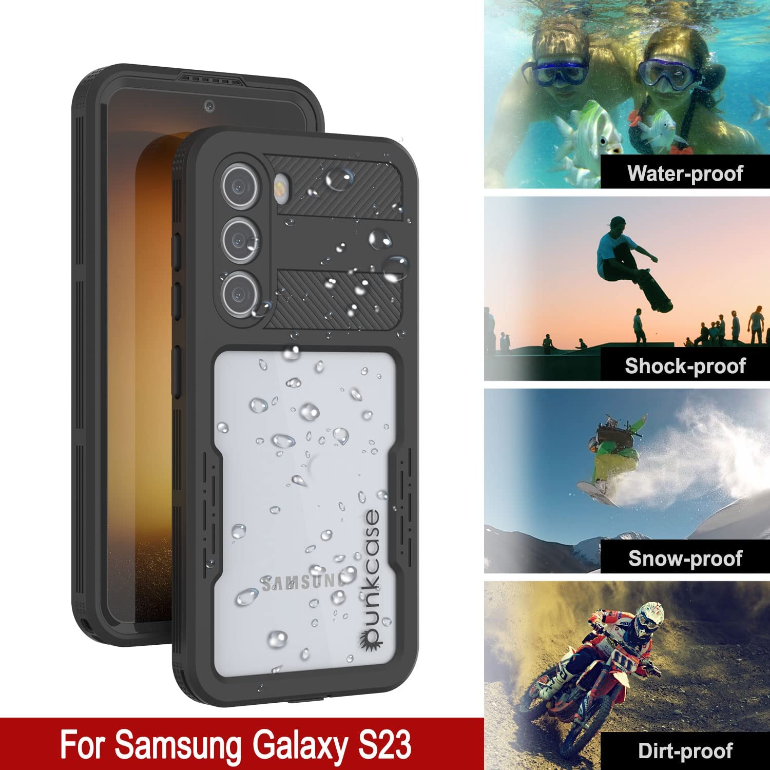 Galaxy S23 Waterproof Case [Alpine 2.0 Series] [Slim Fit] [IP68 Certified] [Shockproof] [Black]