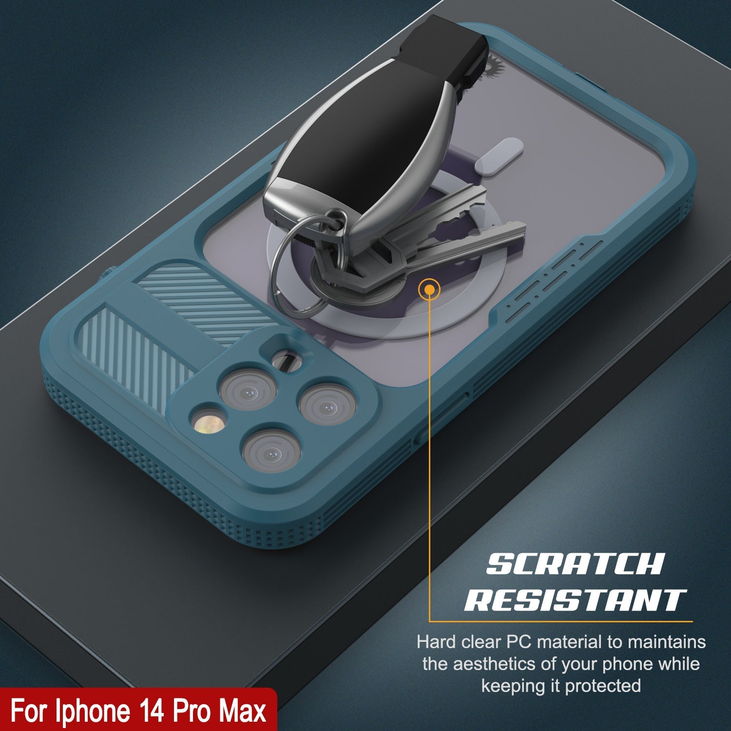 iPhone 14 Pro Max Waterproof Case [Alpine 2.0 Series] [Slim Fit] [IP68 Certified] [Shockproof] [Blue]
