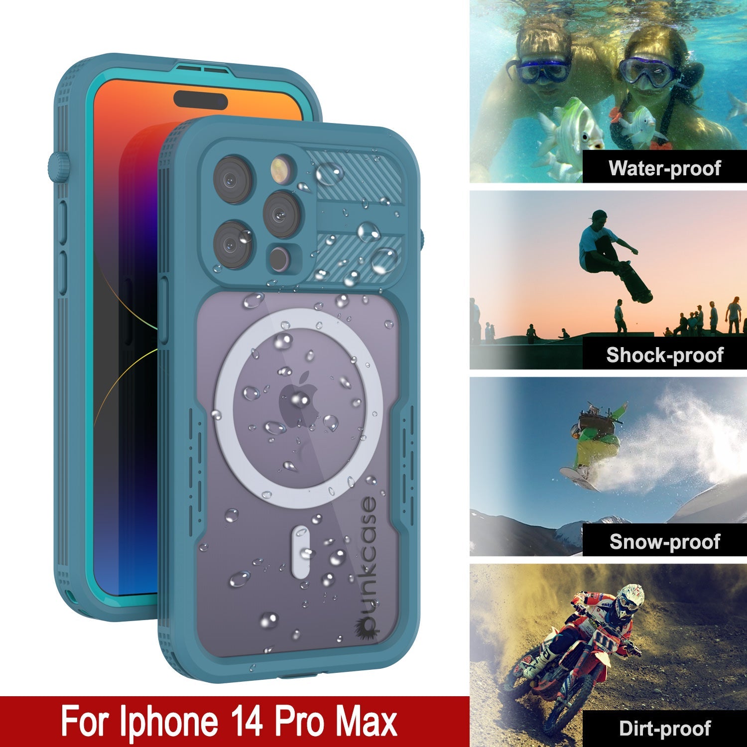 iPhone 14 Pro Max Waterproof Case [Alpine 2.0 Series] [Slim Fit] [IP68 Certified] [Shockproof] [Blue]