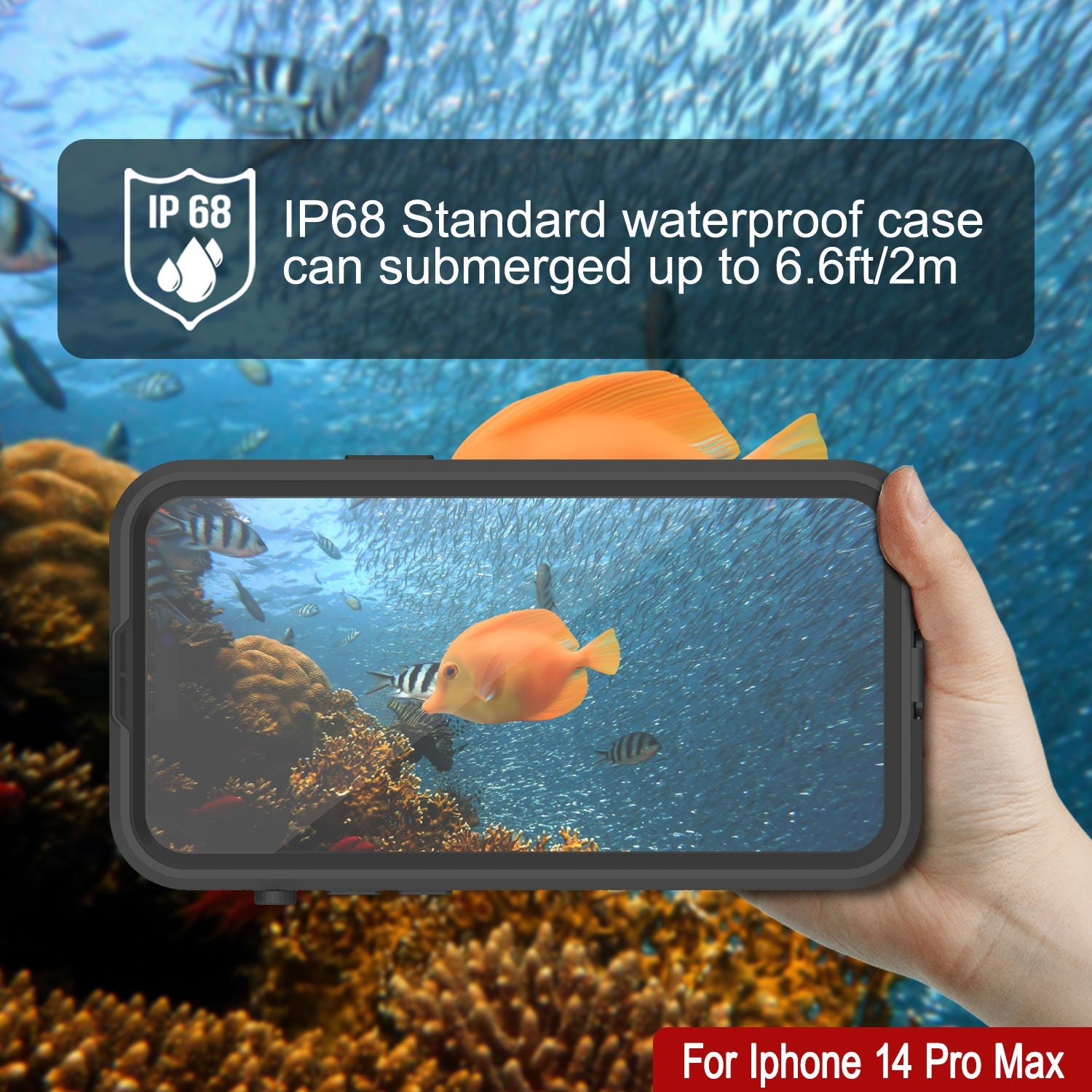 iPhone 14 Pro Max Waterproof Case [Alpine 2.0 Series] [Slim Fit] [IP68 Certified] [Shockproof] [Black]