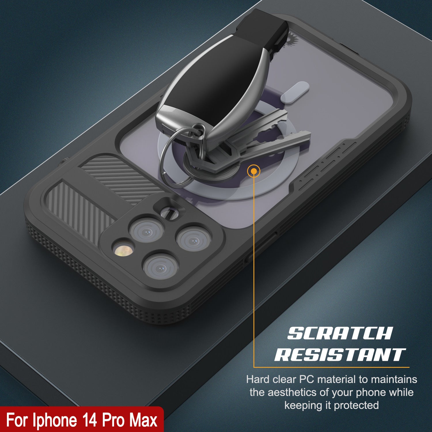 iPhone 14 Pro Max Waterproof Case [Alpine 2.0 Series] [Slim Fit] [IP68 Certified] [Shockproof] [Black]