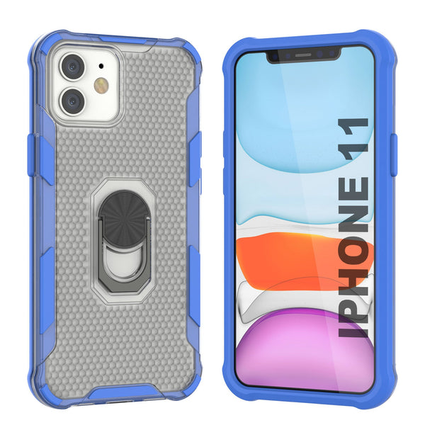 PunkCase for iPhone 11 Case [Magnetix 2.0 Series] Clear Protective TPU Cover W/Kickstand [Blue]